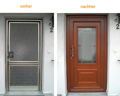 Vergleich Vorher / Nachher Haustürentausch in Gilching
